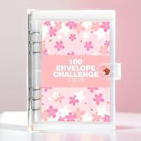 Money Saving Challenge Binder, 1 Count Money Saving Budget Binder with Cash Envelopes, Savings Challenges Book for Home Offic...