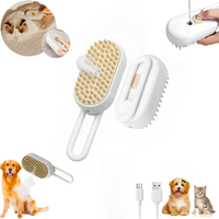 Cat steam brush, 2025 New  Steam Grooming Comb, 3 in 1 Rechargeable Cat Steam Brush, Suitable for Cats and Dogs Silicone Mass...