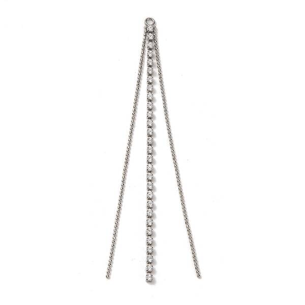 Brass Micro Pave Clear Cubic Zirconia Big Pendants