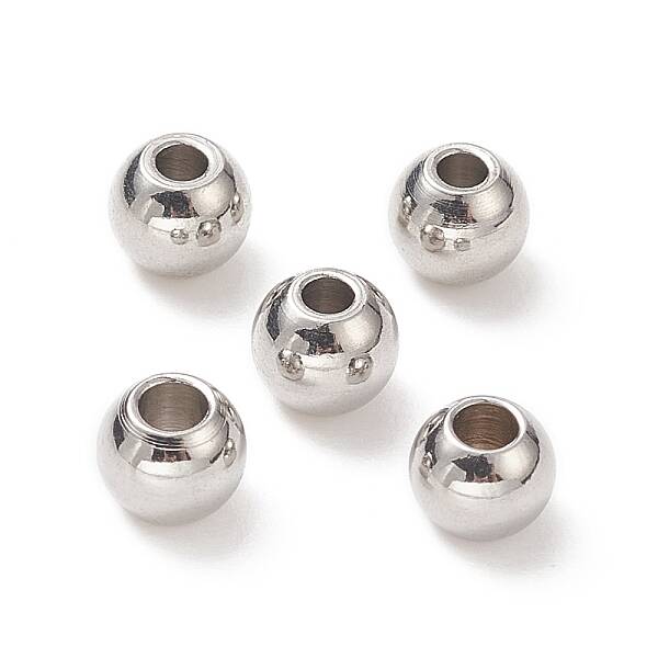 Tarnish Resistant 304 Stainless Steel Round Spacer Beads