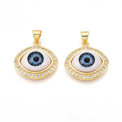 Brass Micro Pave Cubic Zirconia Pendants for Women