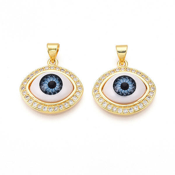 Brass Micro Pave Cubic Zirconia Pendants for Women