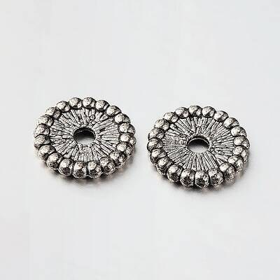 Disc Tibetan Style Alloy Spacer Beads