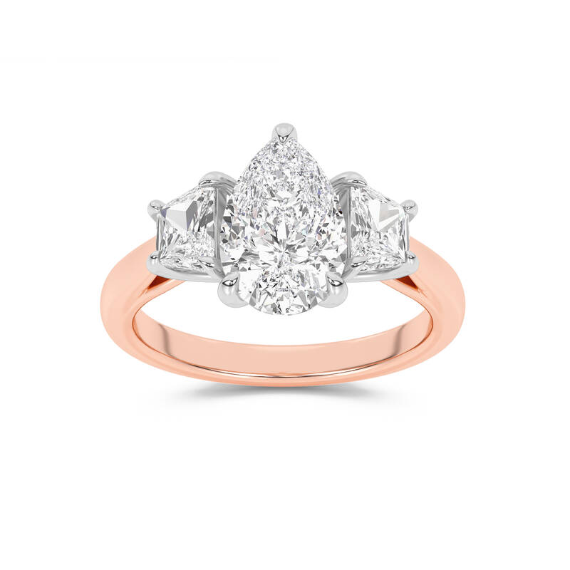 Amara Chand Lab Grown Pear Shape Diamond Engagement Ring | 14K Rose Gold 4 1/4  CT. TW.
