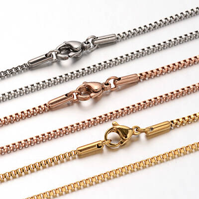 304 Stainless Steel Box Chain Venetian Chain Necklaces