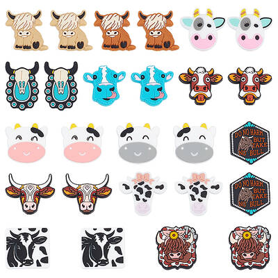13 Styles Cattle Food Grade Eco-Friendly Silicone Focal Beads