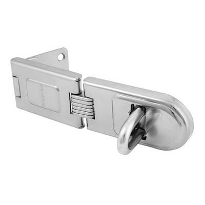 Master Lock Single Hinged Hasp 6-1/4 (16Cm) Long Zinc Plated Hardened Steel Hinge