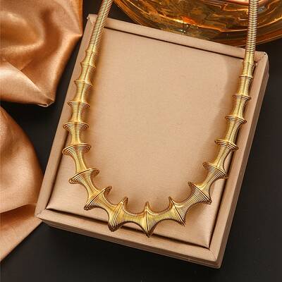 304 Stainless Steel Irregular Twisted Chain Spiral Bib Necklaces for Women