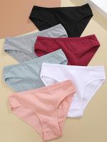 Women's Solid Color Panty, Korean Style Wear, Soft Comfortable Breathable Knicker for Daily Wear, Panties for Women, Women's ...