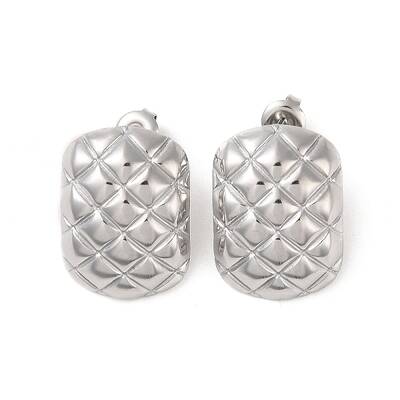 Non-Tarnish Rectangle 304 Stainless Steel Stud Earrings for Women