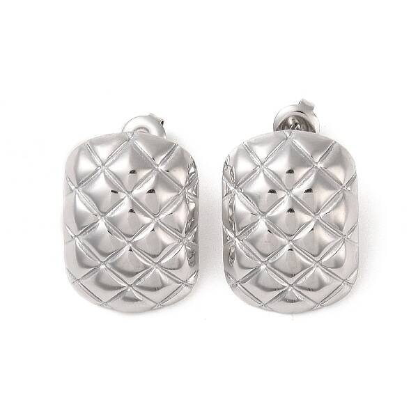 Non-Tarnish Rectangle 304 Stainless Steel Stud Earrings for Women