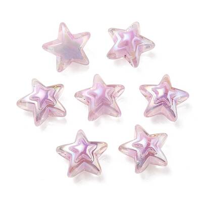 UV Plating Rainbow Iridescent Transparent Acrylic Beads