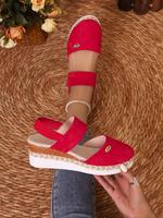 Women's Fashionable Solid Color Wedge Sandals, Casual Comfortable Slip on Sandals for Summer, Lightweight Breathable Shoes fo...