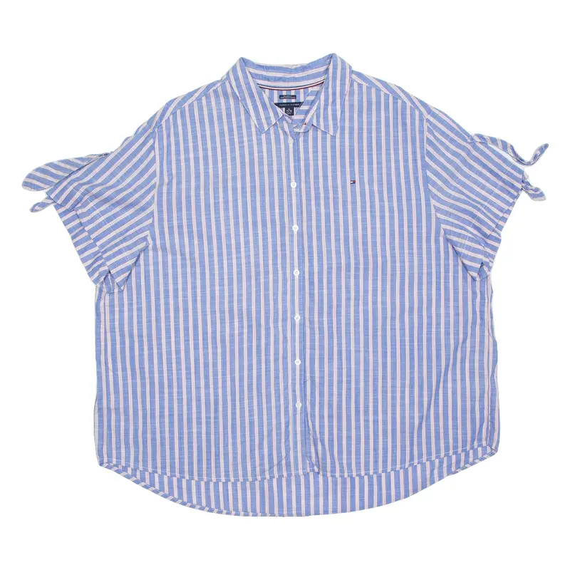 TOMMY HILFIGER Relaxed Fit Womens Shirt Blue Striped XL