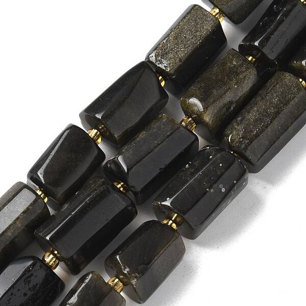 Natural Golden Sheen Obsidian Beads Strands