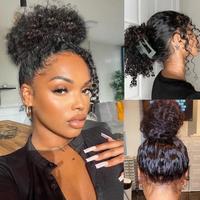 Hidden Strap 360 Lace Wigs Human Hair Invisi Strap Curly Water Wave Lace Frontal Wigs for Black Women Pre plucked Pre Bleache...