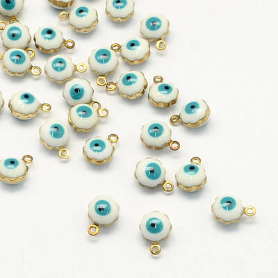 Golden Tone Brass Enamel Charms
