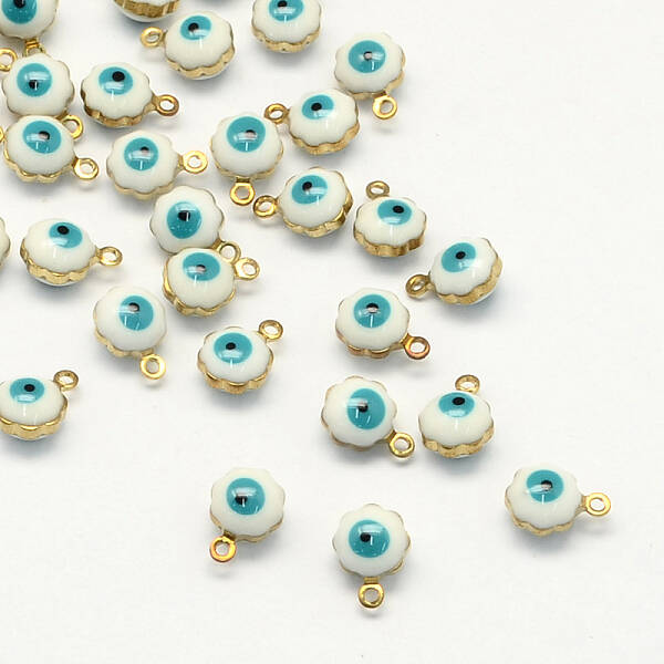 Golden Tone Brass Enamel Charms