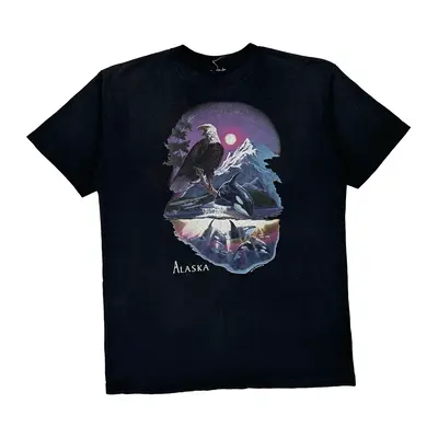 Alaska Unbranded Graphic T-Shirt - XL Black Cotton