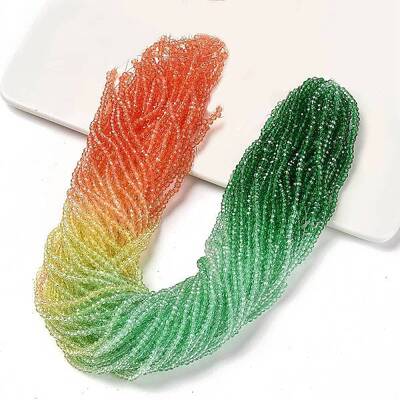 Transparent Painted Glass Beads Strands