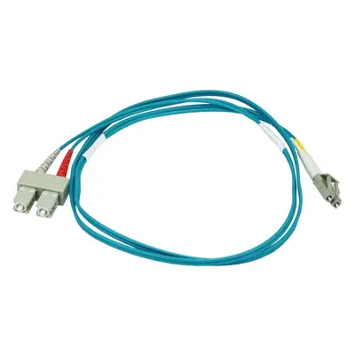 11872 Monoprice MM OM3 Fiber Optic Cable LC-SC UL 2mm 50/125 OFNR Duplex Aqua 6m