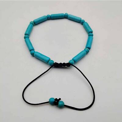 Column Natural Howlite Dyed Braided Bead Bracelets