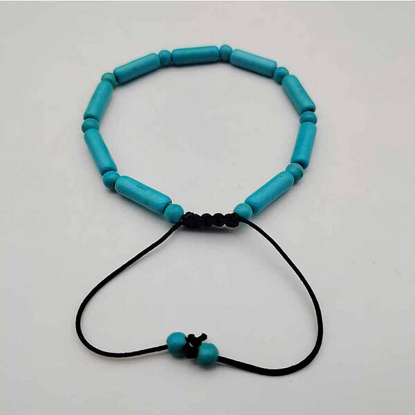 Column Natural Howlite Dyed Braided Bead Bracelets