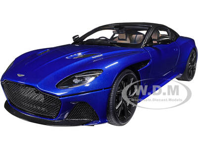 Aston Martin DBS Superleggera RHD (Right Hand Drive) Zaffre Blue Metallic with Carbon Top and Carbon Accents 1/18 Model Car b...