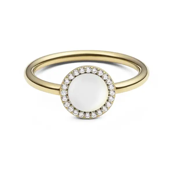 Daniel wellington Audrey DW0040129 Gold Ring with Mother of Pearl and Crystals - Circumference: 54 mm