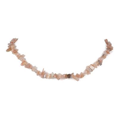 Natural Sunstone Chip Beaded Necklace