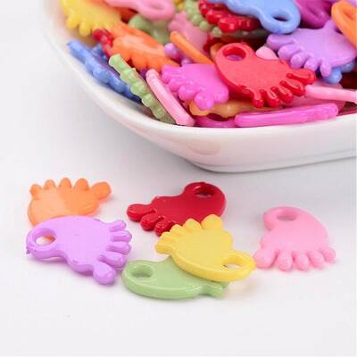 Baby Shower Ornaments Acrylic Baby Feet Pendants