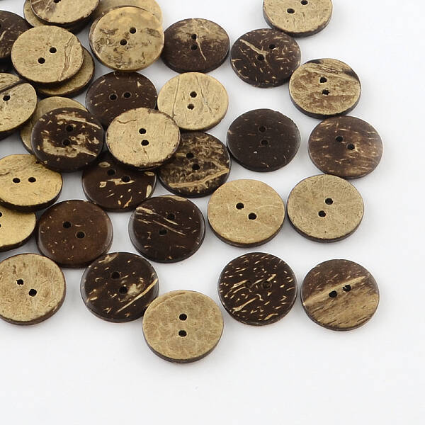 2-Hole Flat Round Coconut Buttons