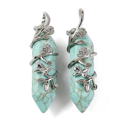 Synthetic Turquoise Double Terminal Pointed Pendants