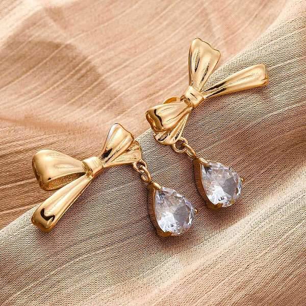 304 Stainless Steel Rhinestone Stud Earrings