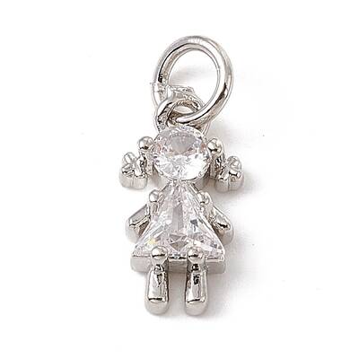 Brass Micro Pave Cubic Zirconia Charms