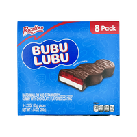 Ricolino Bubulubu 8 Pack - Chocolate Flavored Marshmallow Bar with Strawberry Jelly, Sweet, Mexican Candy, Dulces Mexicanos -...