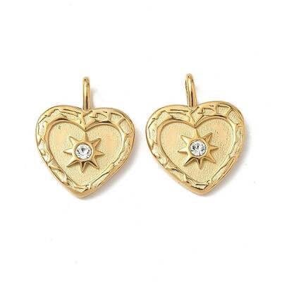 304 Stainless Steel Rhinestone Pendants