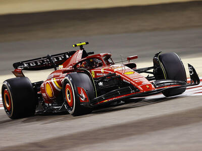 Ferrari SF-24 #55 Carlos Sainz 3rd Place Formula One F1 Bahrain GP (2024) with Acrylic Display Case 1/18 Model Car by LookS...