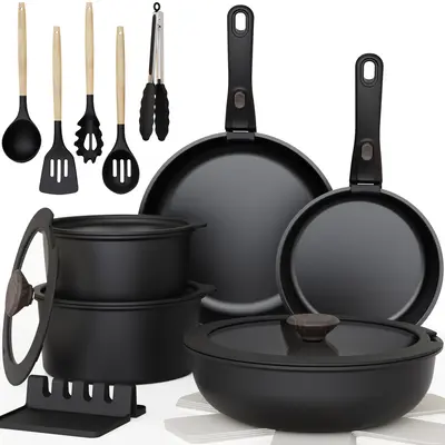 【Astercook 20-Pcs】Cookware Set, Non-Stick Coating, Durable & Easy to Clean, Perfect for Home, Gatherings, and Professiona...
