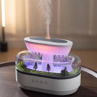 Mother's Day Gift, Micro Landscape Humidifier, USB Powered Air Humidifier with Top Fill Cold Mist, Simulate Raindrop Effect, ...