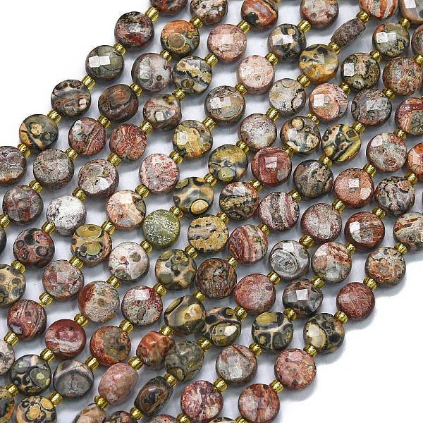 Natural Leopard Skin Jasper Beads Strands