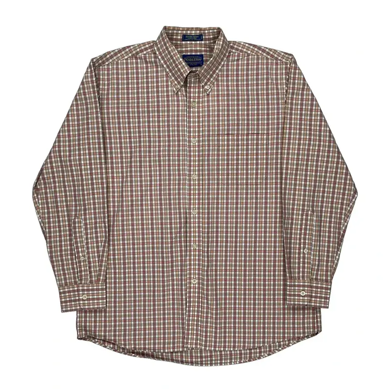 Wrinkle Resistant Pendleton Checked Shirt - Large Multicoloured Cotton | Size: large