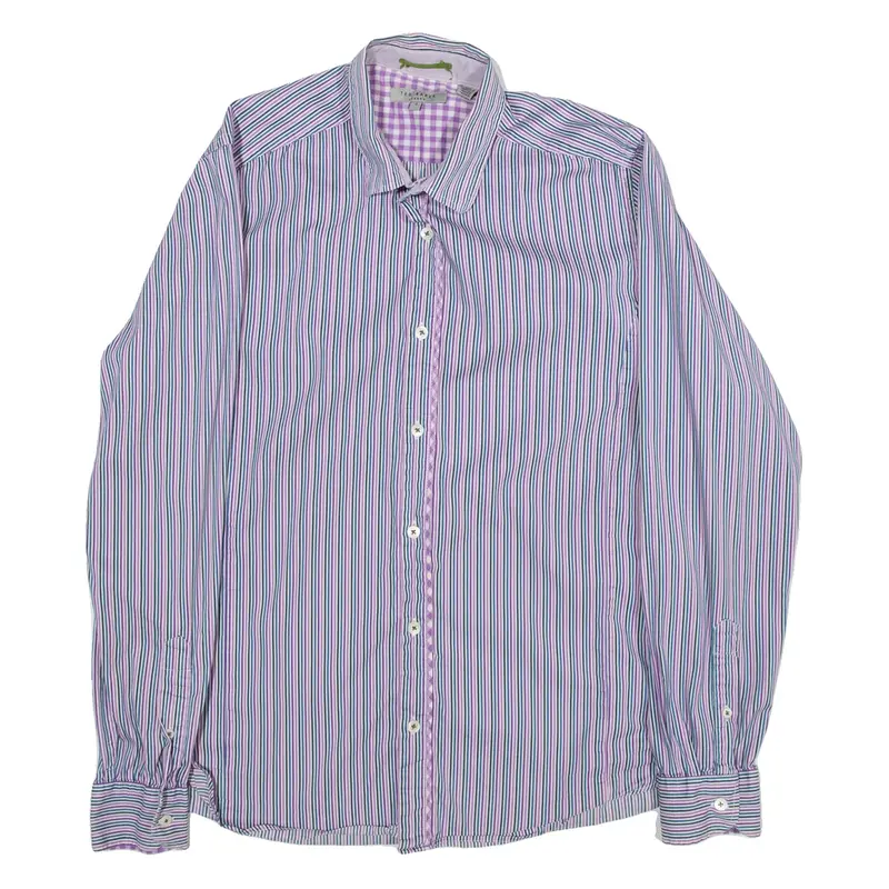 TED BAKER Mens Shirt Purple Striped Long Sleeve M
