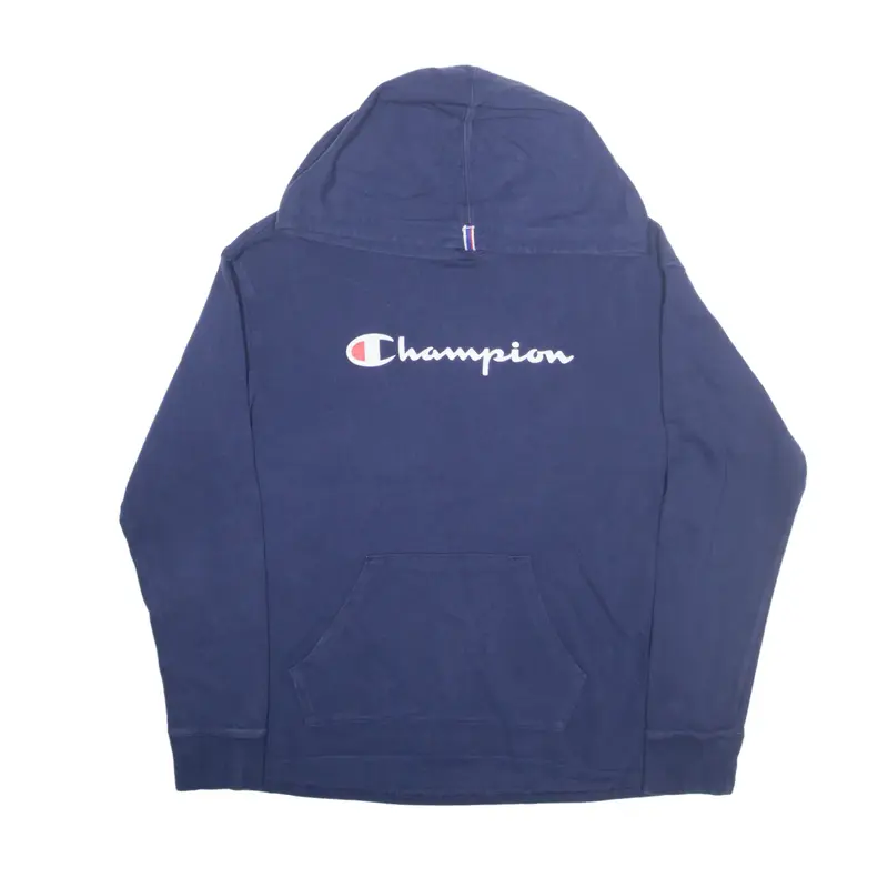 CHAMPION Lightweight Hoodie Blue Pullover Mens S