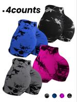 Women's Tie Dye Print Sports Shorts, Casual Comfy Breathable Skinny Shorts for Yoga Gym Workout Running, Ladies Sportswear fo...