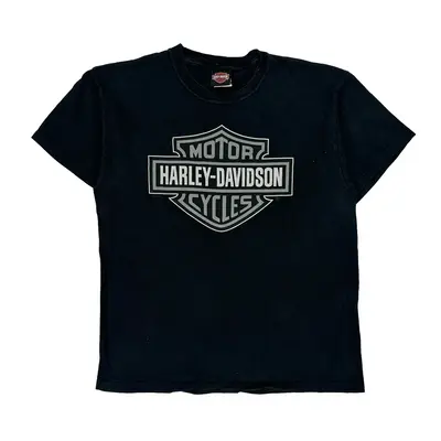 Wausau Harley Davidson Graphic T-Shirt - Large Black Cotton