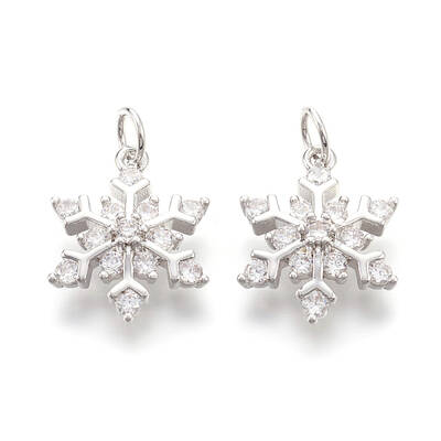 Brass Micro Pave Cubic Zirconia Pendants