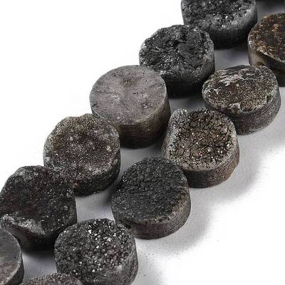 Electroplated Natural Druzy Agate Beads Strands