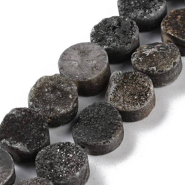Electroplated Natural Druzy Agate Beads Strands