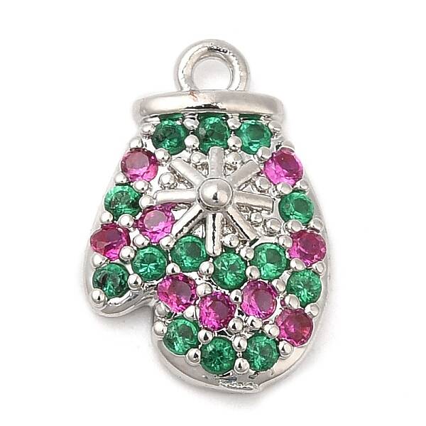Rack Plating Brass Pave Cubic Zirconia Pendants